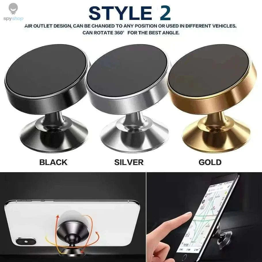 Magnetic Car Phone Holder with Strong Grip and 360° Option-2pcs Black