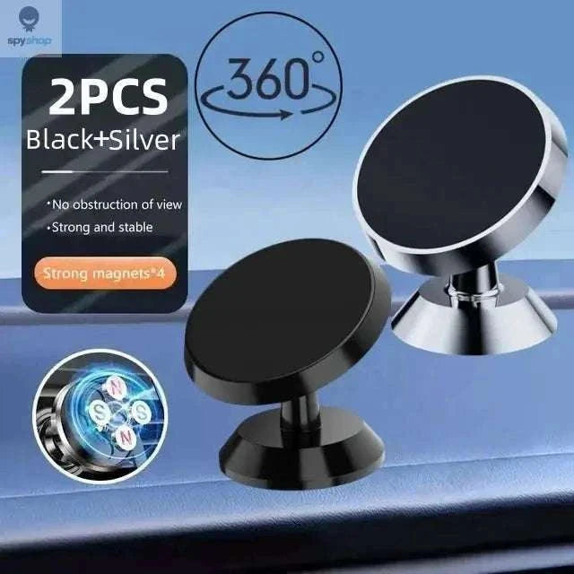 Magnetic Car Phone Holder with Strong Grip and 360° Option-2pcs Black