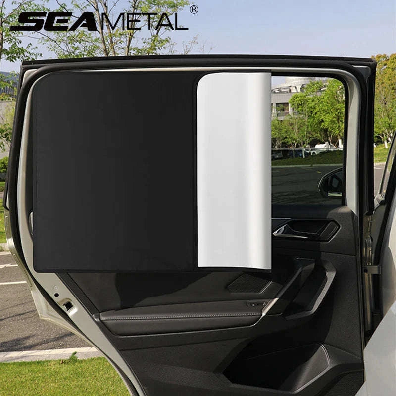 Magnetic Car Side Window Curtain 2Pcs Privacy Sun Shade-Front 2pcs