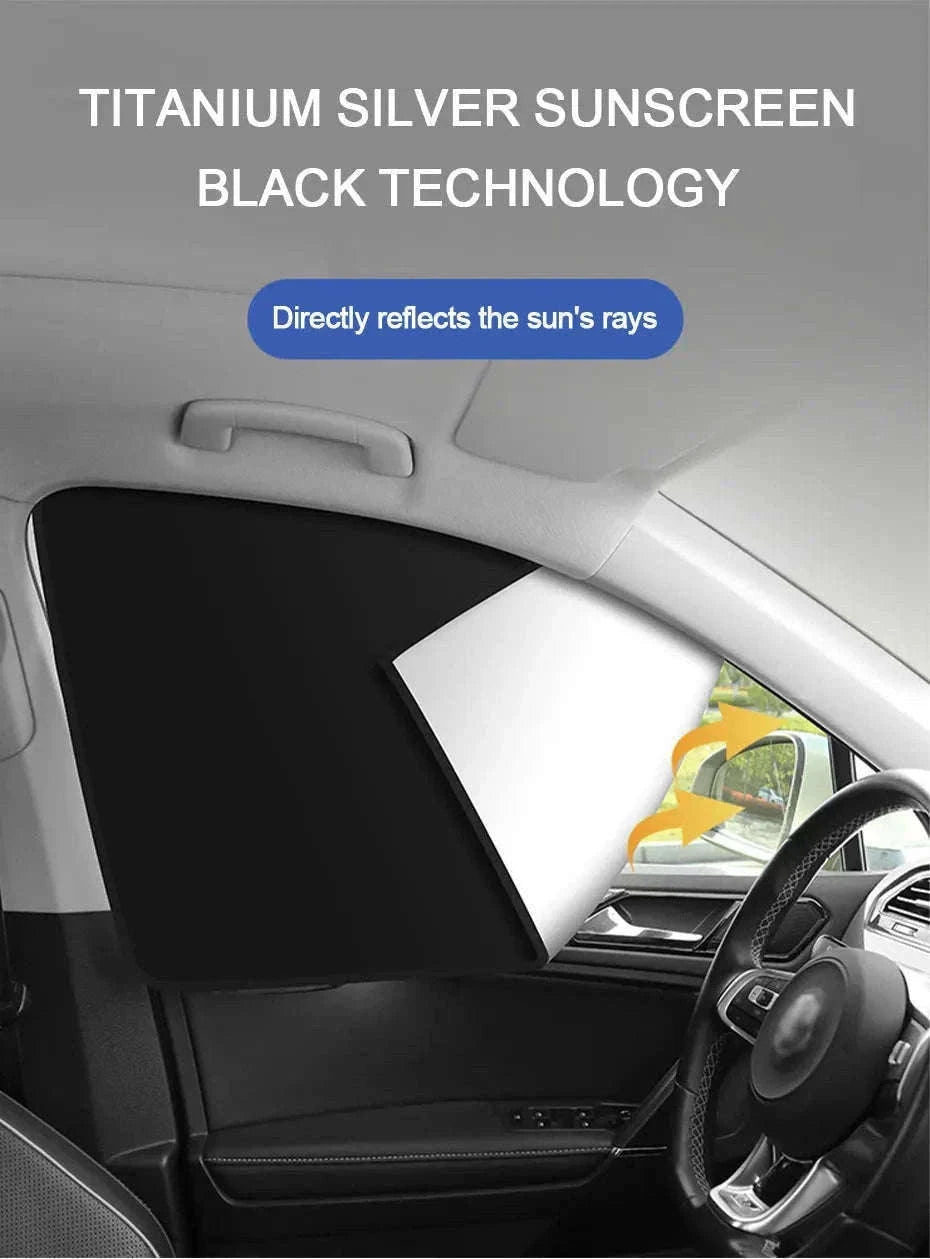 Magnetic Car Side Window Curtain 2Pcs Privacy Sun Shade-Front 2pcs