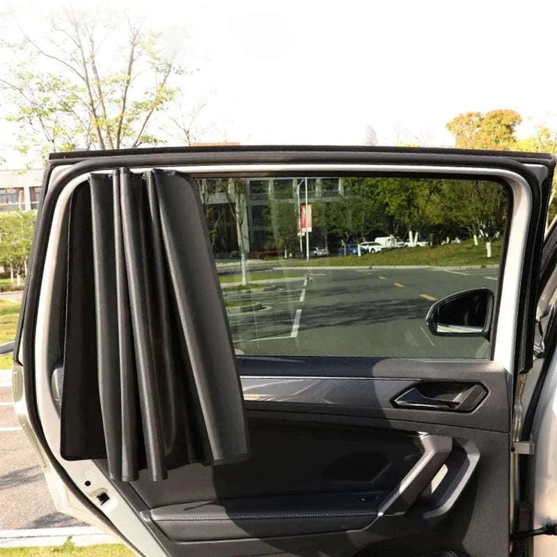 Magnetic Car Side Window Curtain 2Pcs Privacy Sun Shade-Front 2pcs