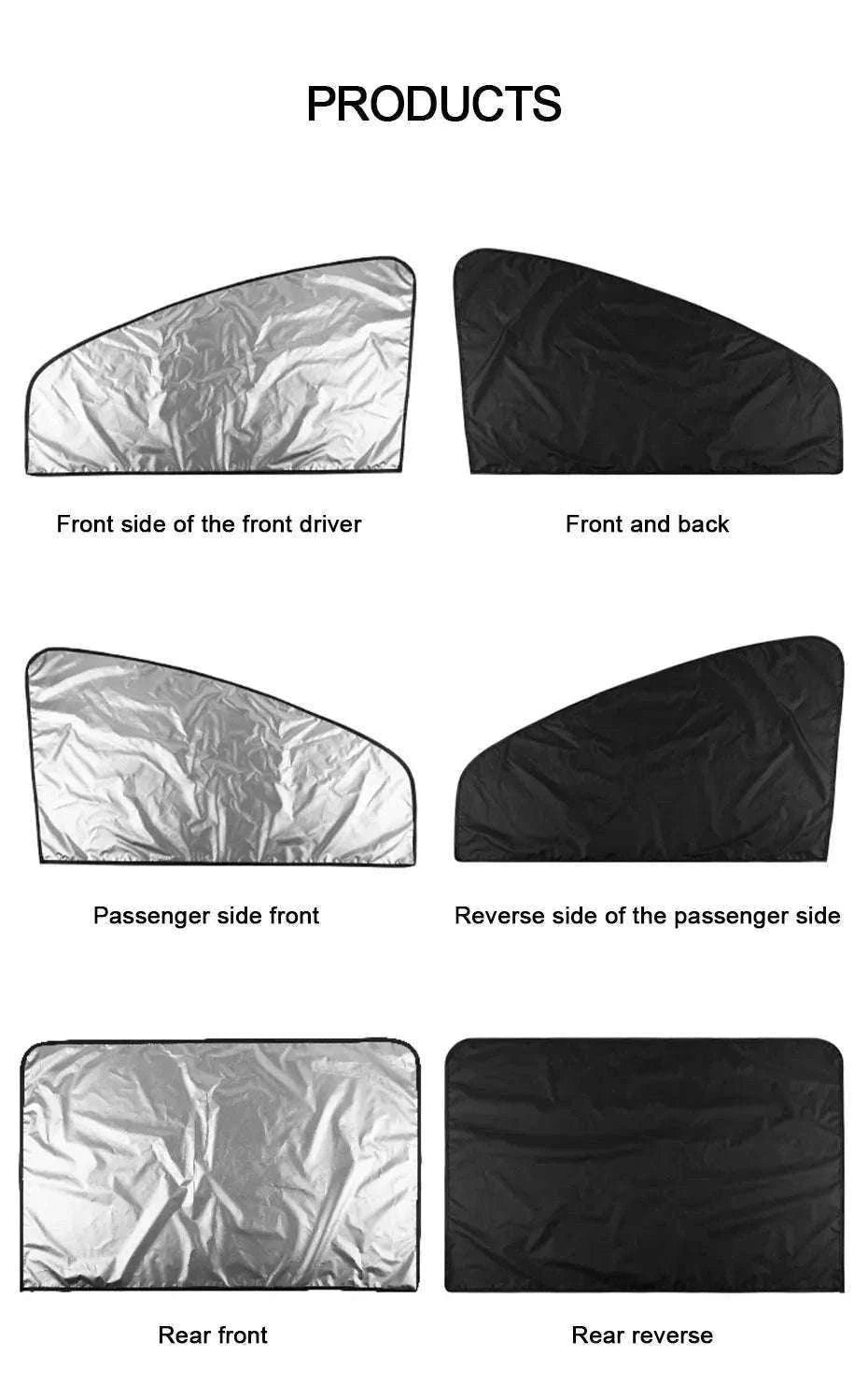Magnetic Car Side Window Curtain 2Pcs Privacy Sun Shade-Front 2pcs
