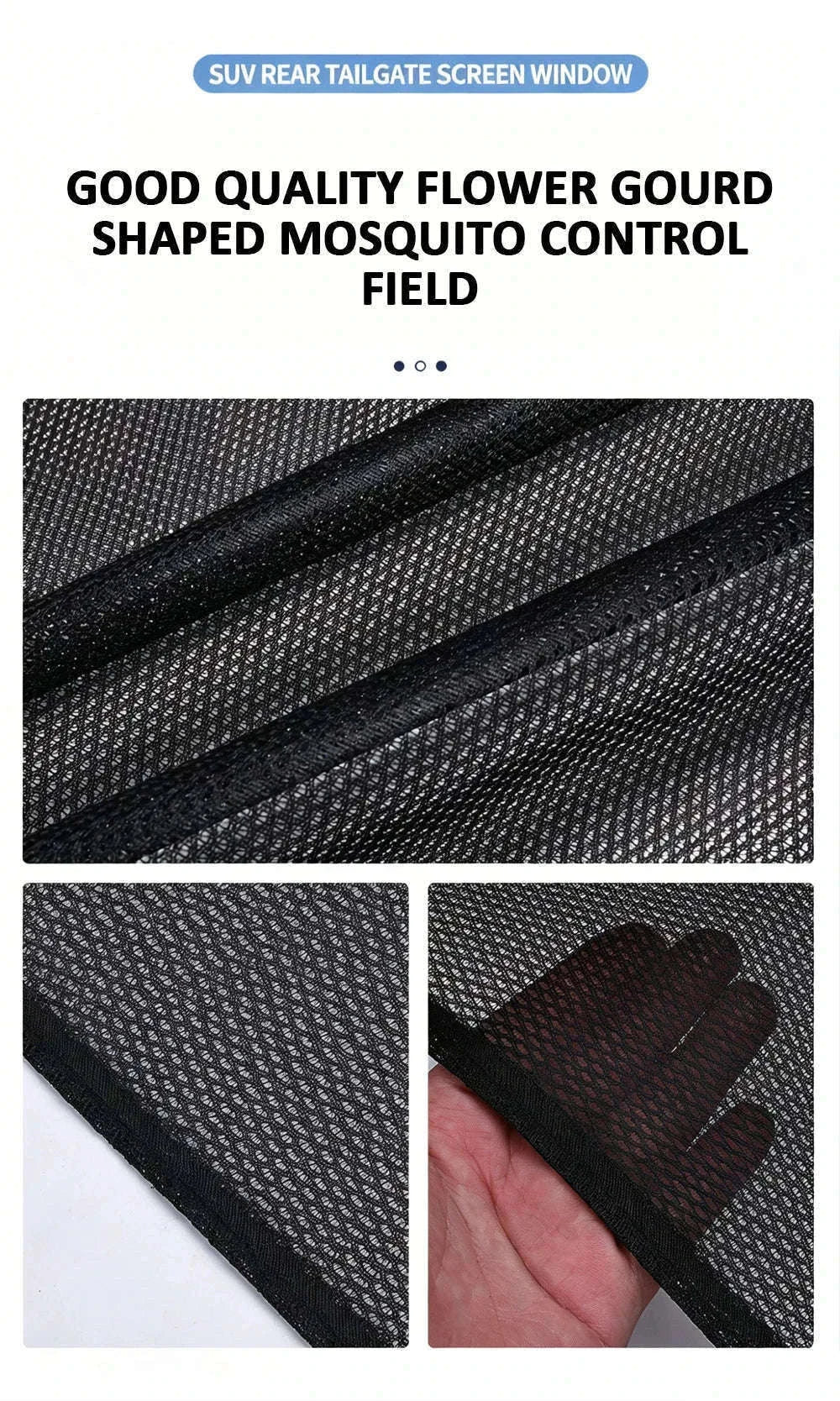Magnetic Car Trunk Mosquito Screen for Small to Mid-Size SUVs-Black