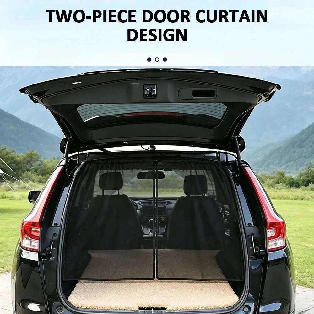 Magnetic Car Trunk Mosquito Screen for Small to Mid-Size SUVs-Black