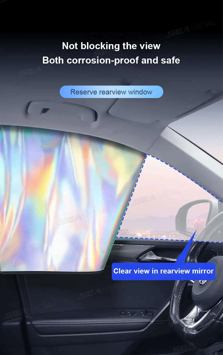 Magnetic Car Window Sun Shade Privacy Curtain-Rear 2Pcs
