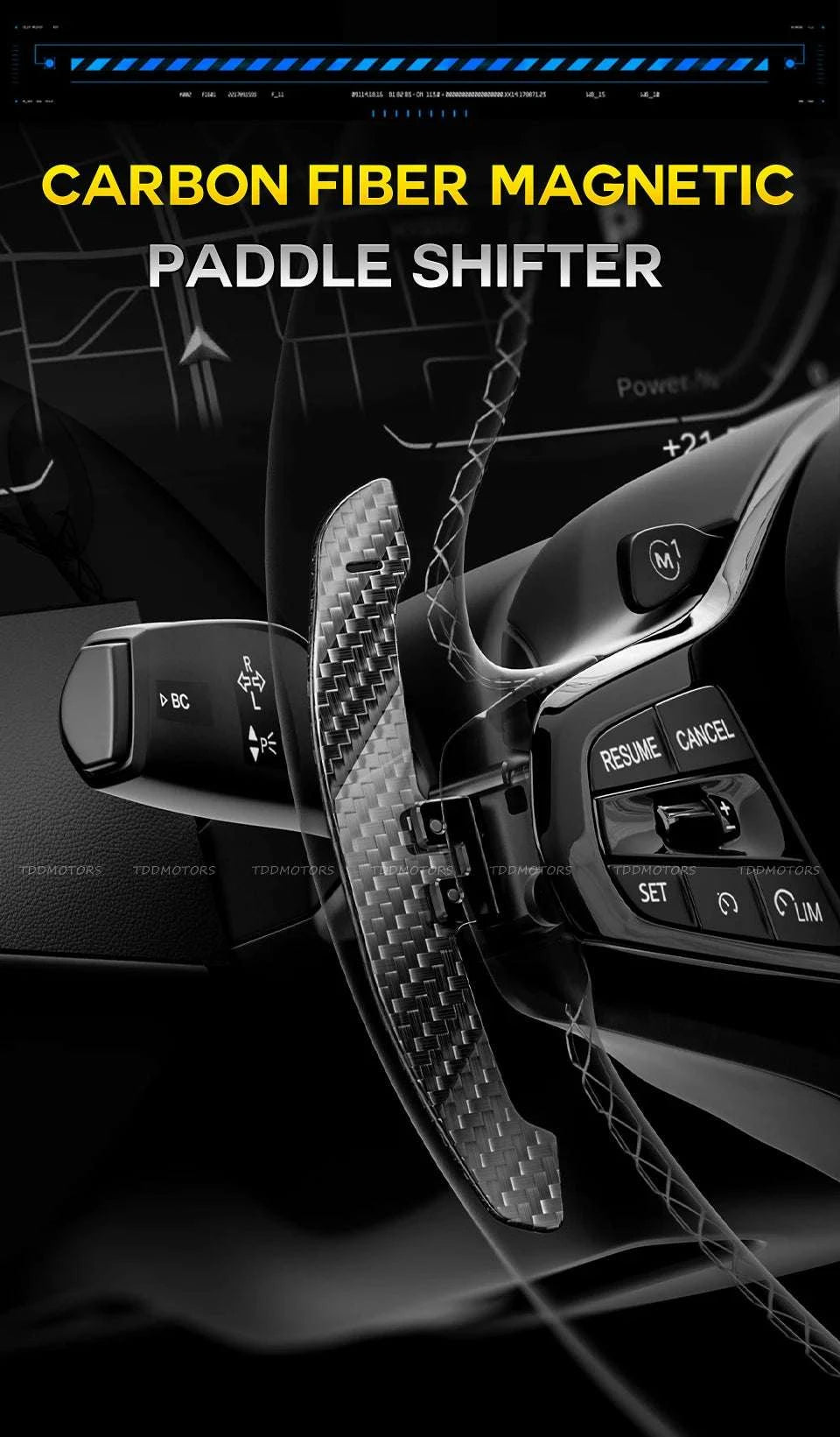 Magnetic Carbon Fiber Paddle Shifters for Mini & BMW Models-Type 3 Paddles Only