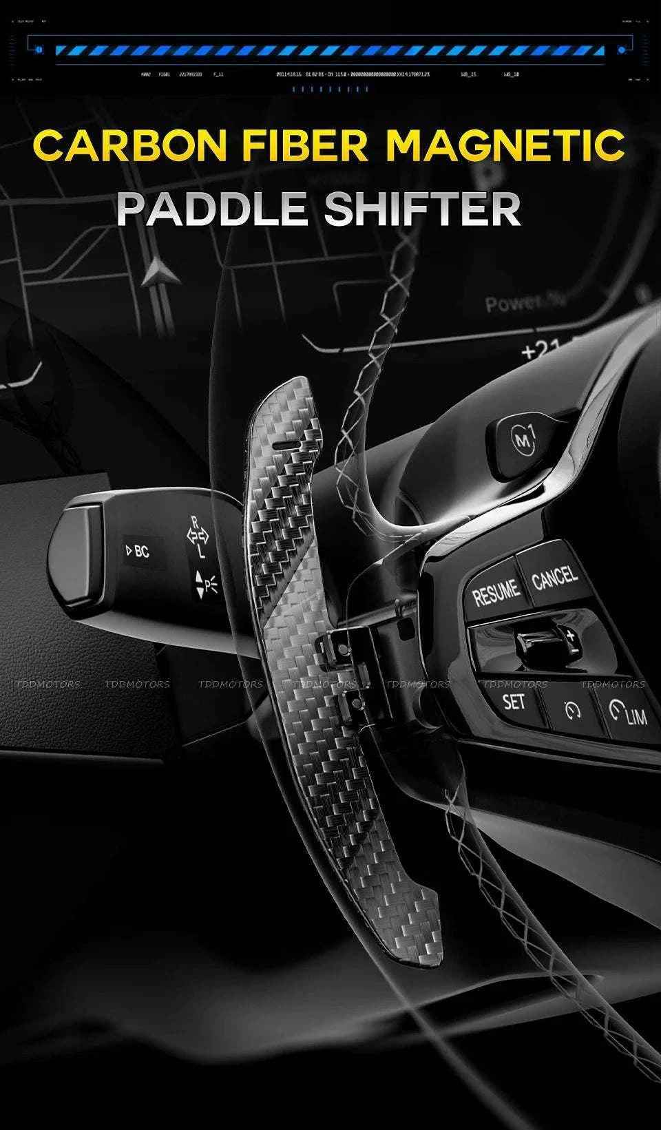 Magnetic Carbon Fiber Paddle Shifters for Mini & BMW Models-Type 3 Paddles Only