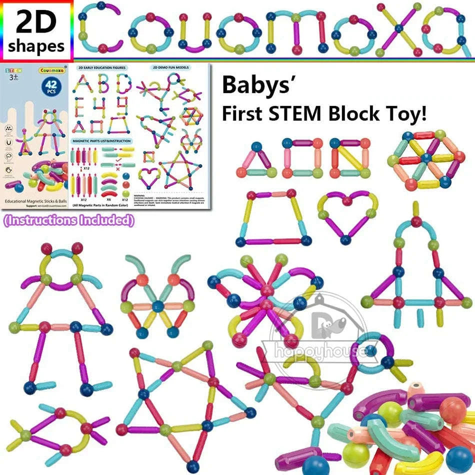Magnetic Constructor Blocks Set for Kids-36pc without box