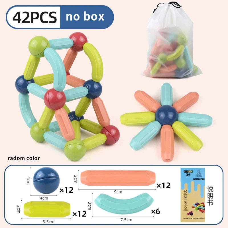 Magnetic Constructor Blocks Set for Kids-36pc without box