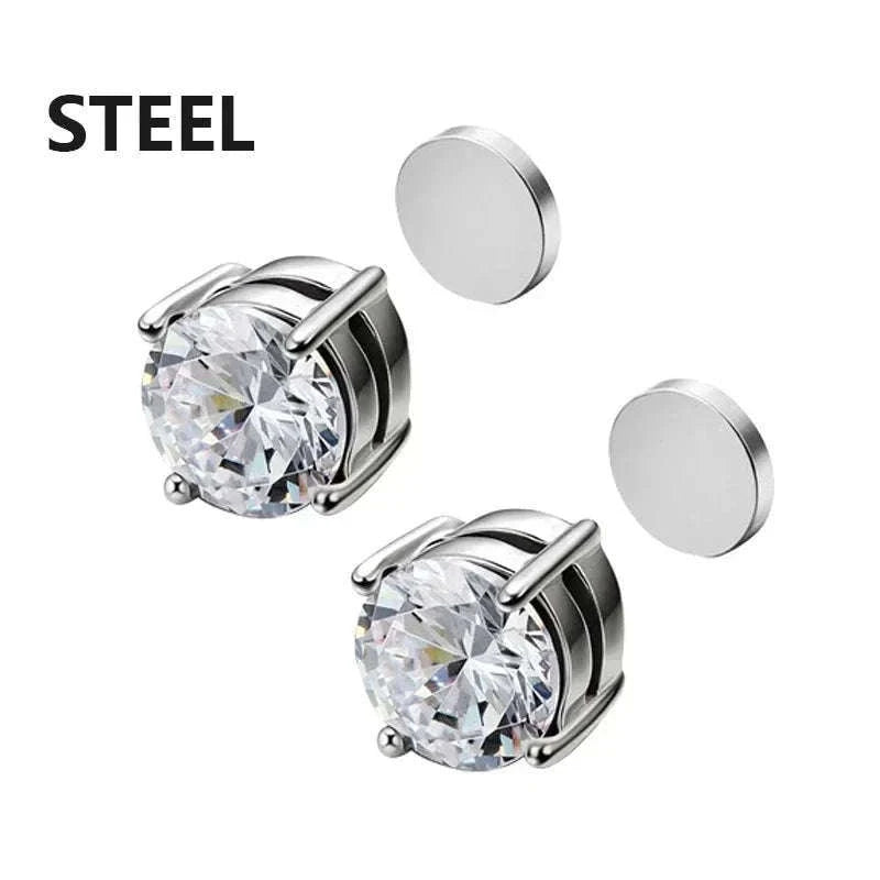 Magnetic Crystal Stud Earrings – Non-Piercing Zircon Style-type1
