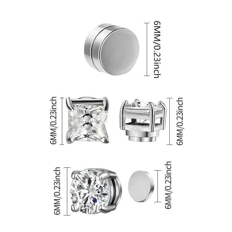 Magnetic Crystal Stud Earrings – Non-Piercing Zircon Style-type1