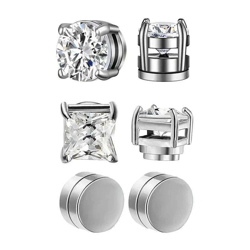 Magnetic Crystal Stud Earrings – Non-Piercing Zircon Style-type1