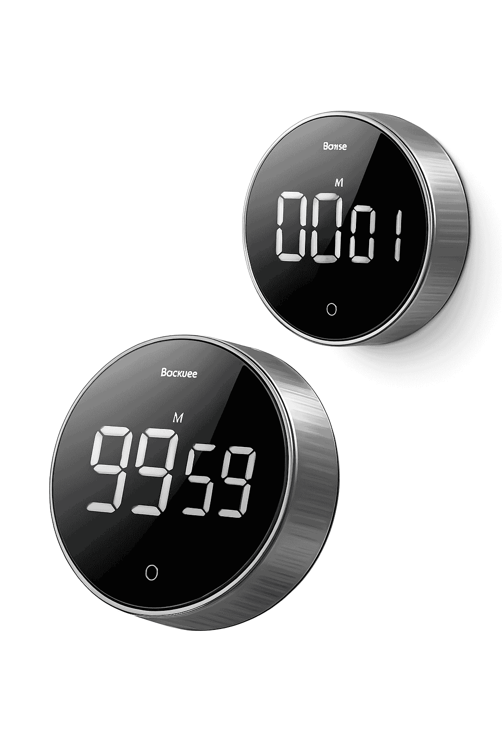 Magnetic Digital Kitchen Timer with LED Display and Dial Control-Black