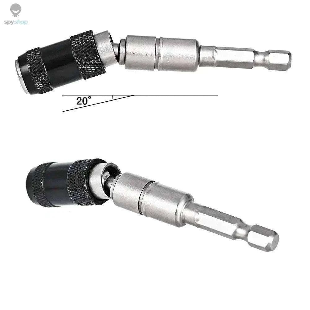 Magnetic Drill Bit Holder with 20° Pivot for Tight Spaces-Black