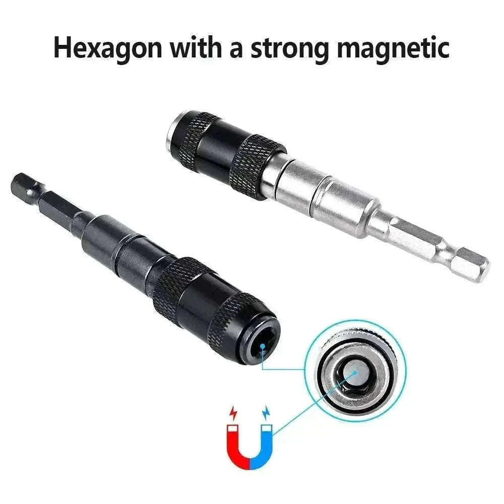 Magnetic Drill Bit Holder with 20° Pivot for Tight Spaces-Black