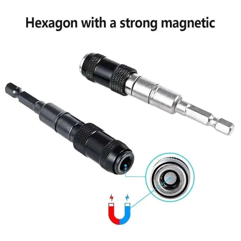 Magnetic Drill Bit Holder with 20° Pivot for Tight Spaces-Black