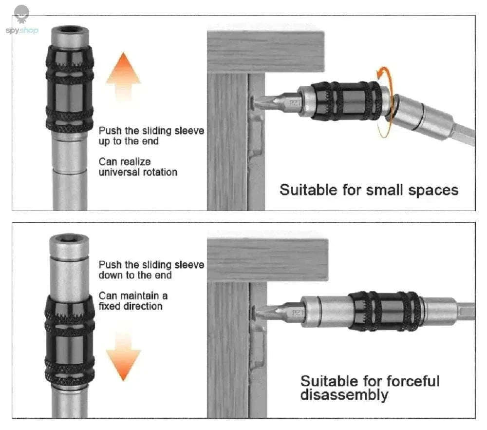 Magnetic Drill Bit Holder with 20° Pivot for Tight Spaces-Black