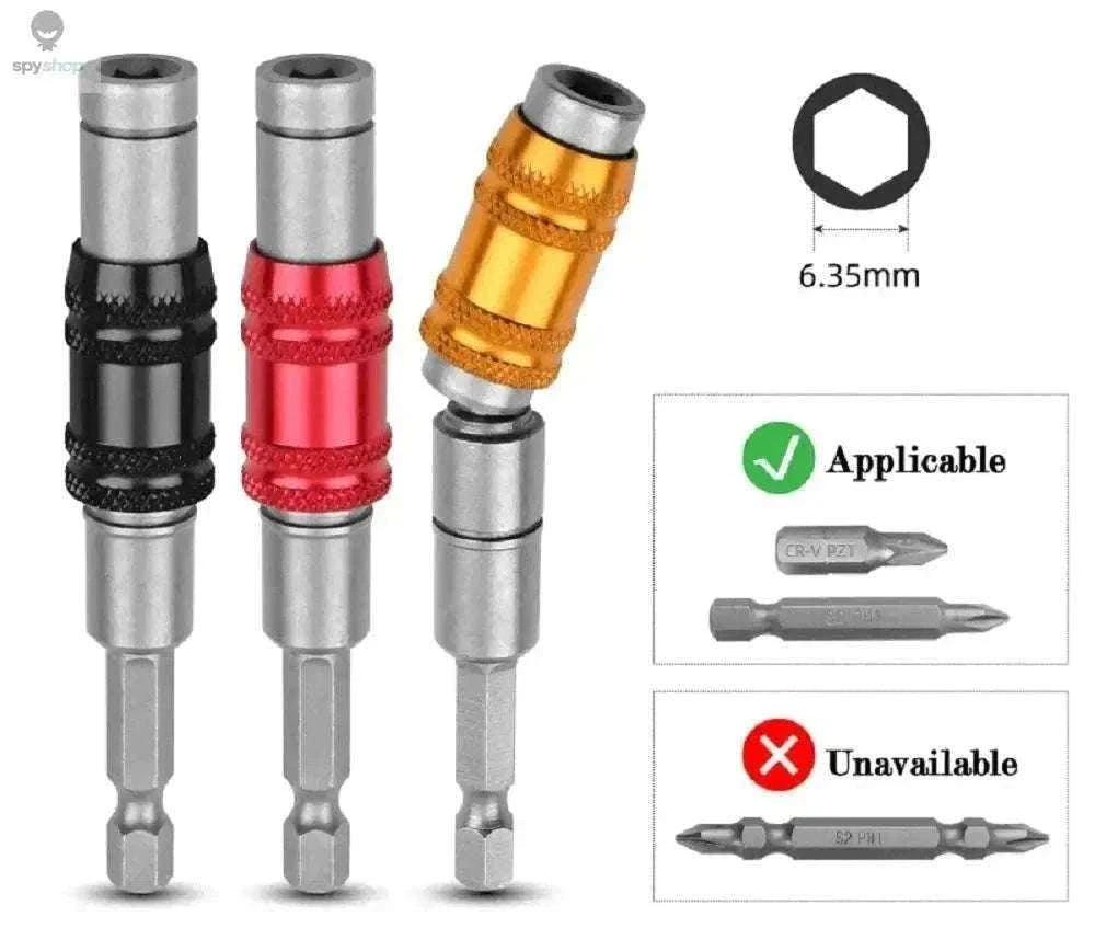 Magnetic Drill Bit Holder with 20° Pivot for Tight Spaces-Black