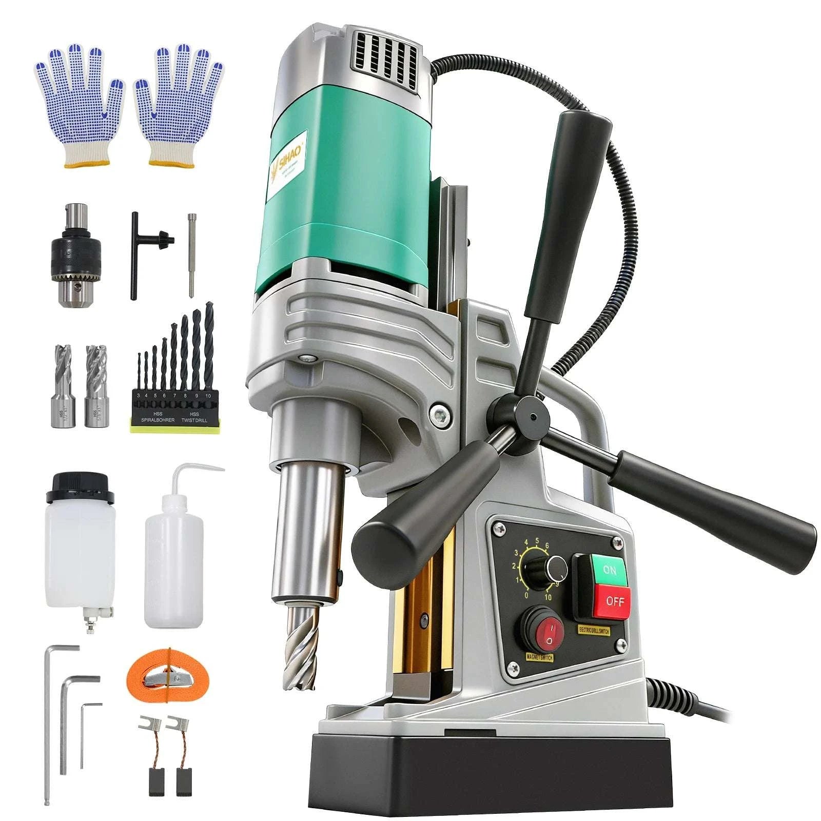Magnetic Drill Press 1450W/1550W with 10-Speed Control & Strong Base-2in 1550W 820r / United States