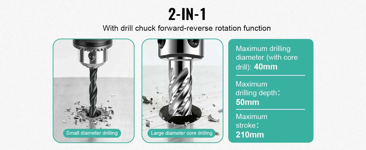 Magnetic Drill Press 1450W/1550W with 10-Speed Control & Strong Base-2in 1550W 820r / United States