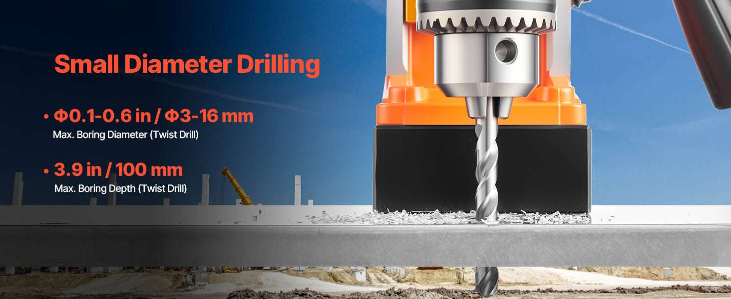 Magnetic Drill Press 1450W 850RPM with 11pc Bits, 1.6" Capacity-1450W 850RPM / france