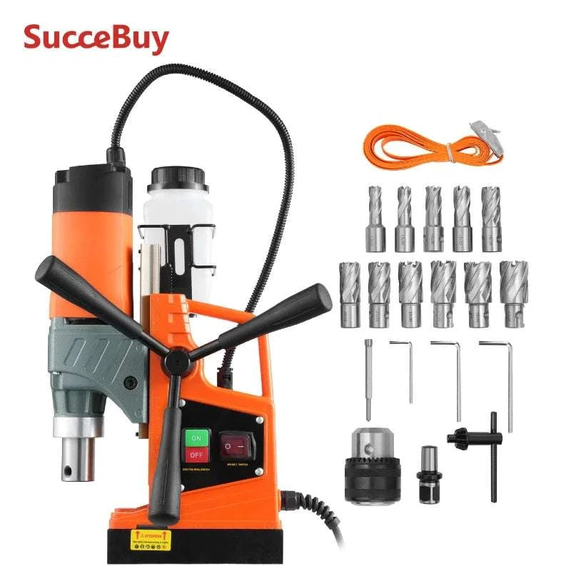 Magnetic Drill Press 1450W 850RPM with 11pc Bits, 1.6" Capacity-1450W 850RPM / france