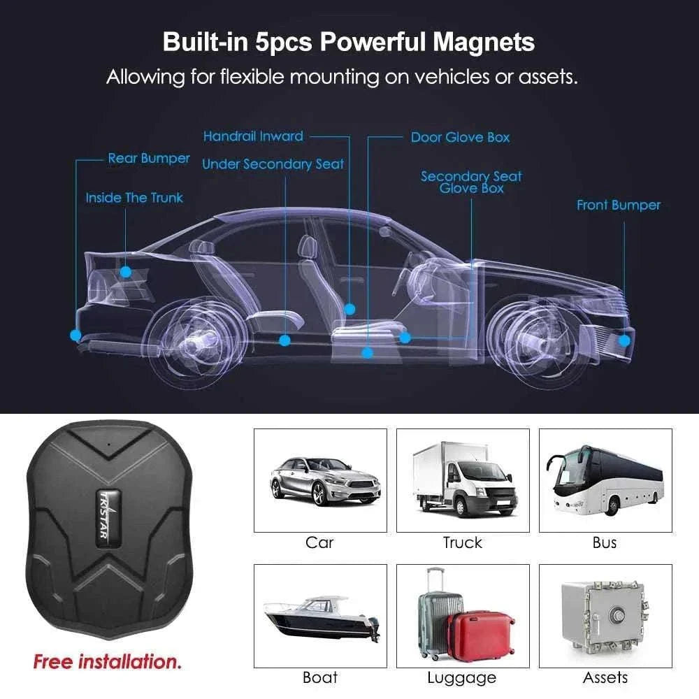 Magnetic GPS Car Tracker TK905 with 4G, 5000mAh & App Tracking-2G No Box Charger