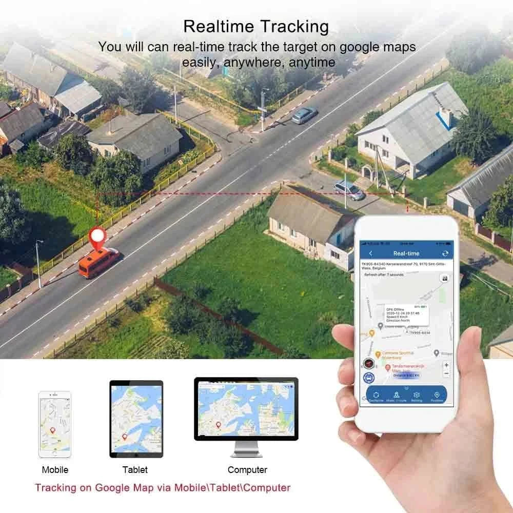 Magnetic GPS Car Tracker TK905 with 4G, 5000mAh & App Tracking-2G No Box Charger