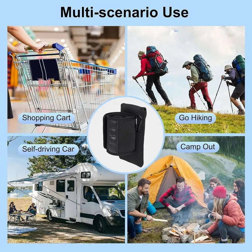 Magnetic Gym Water Bottle Holder with Secure Neoprene Pouch-Black