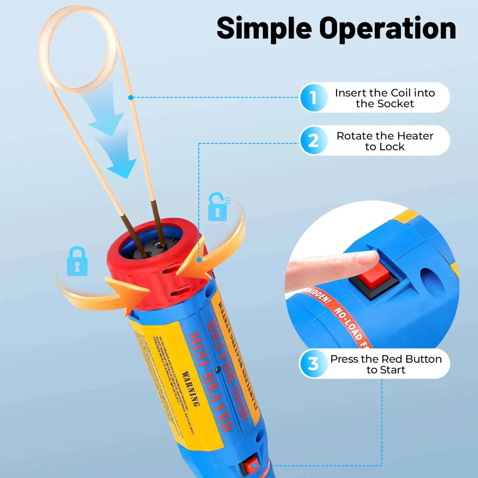 Magnetic Induction Heater Kit for Fast Bolt and Screw Removal-Blue / GERMANY