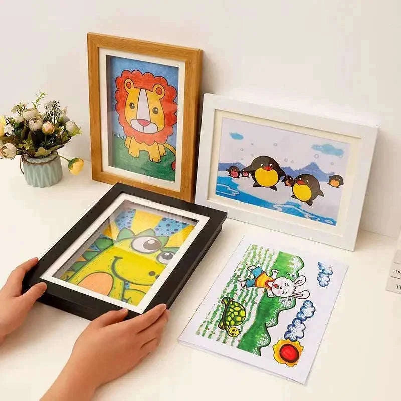 Magnetic Kids Art Frame for Photos, Drawings and Posters-white G3288A