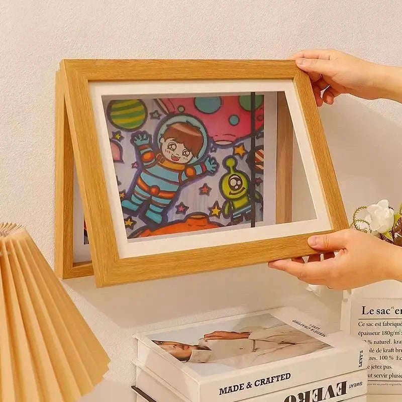 Magnetic Kids Art Frame for Photos, Drawings and Posters-white G3288A