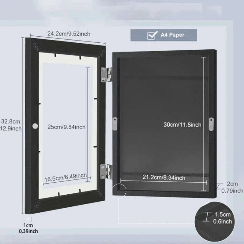 Magnetic Kids Art Frame for Photos, Drawings and Posters-white G3288A