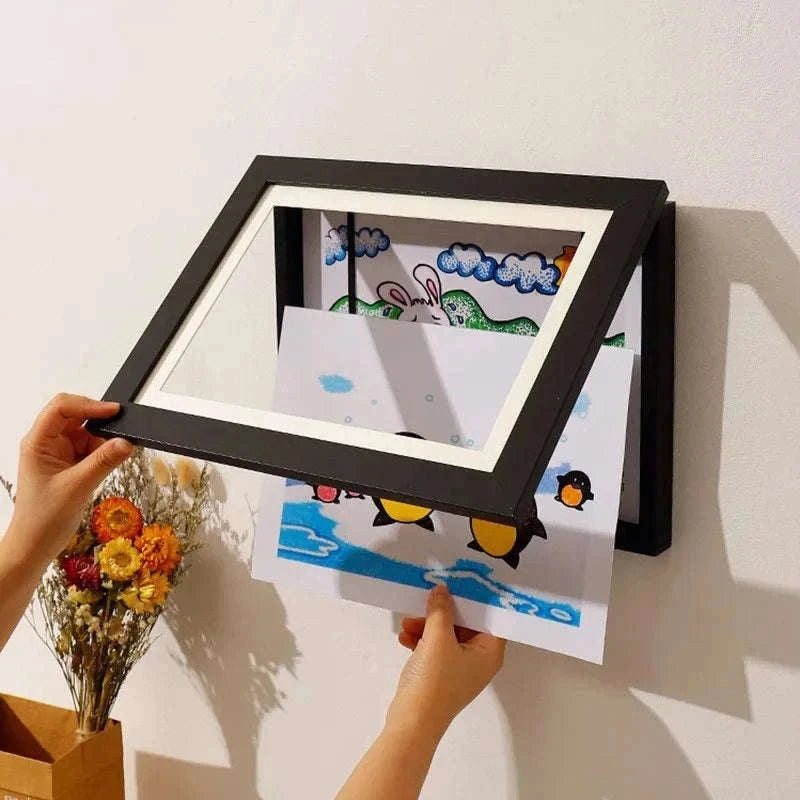 Magnetic Kids Art Frame for Photos, Drawings and Posters-white G3288A