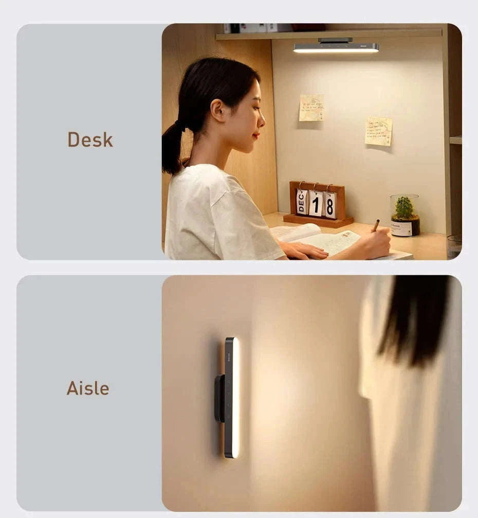 Magnetic LED Night Light with Stepless Dimming & 24H Battery-No adapter