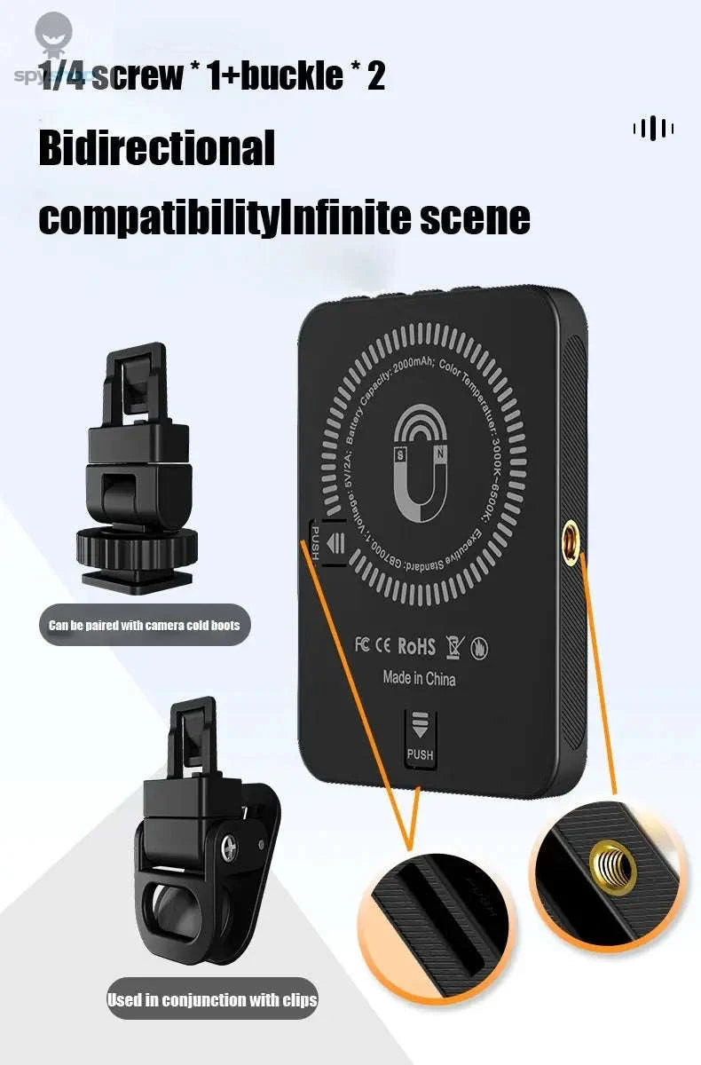 Magnetic Mini LED Ring Light Selfie Light-with Shoe Mount