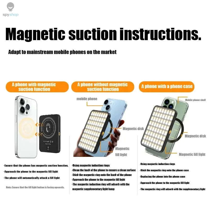 Magnetic Mini LED Ring Light Selfie Light-with Shoe Mount