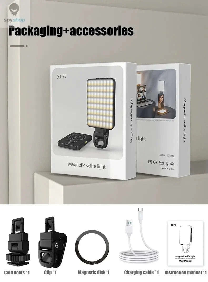 Magnetic Mini LED Ring Light Selfie Light-with Shoe Mount