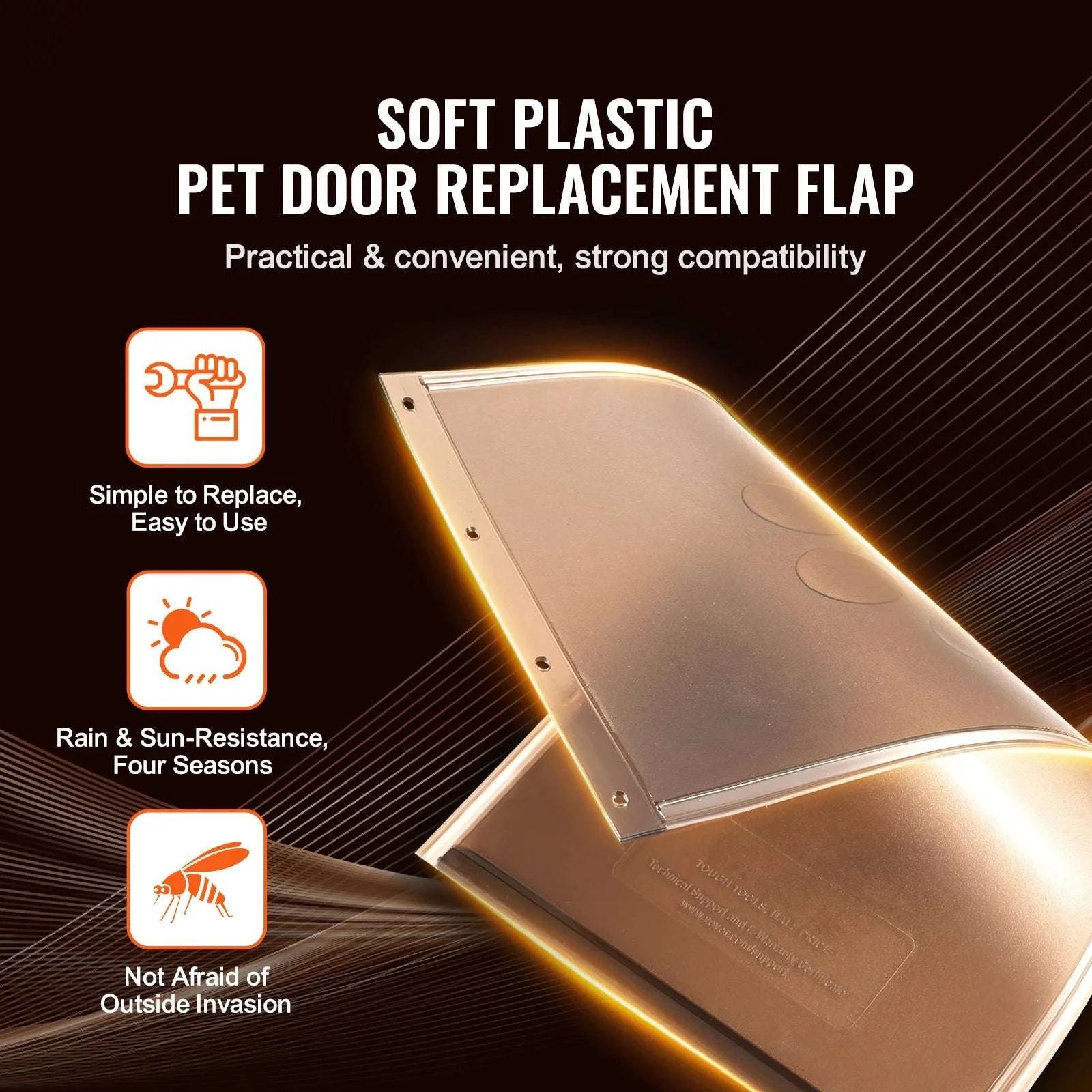Magnetic Pet Door Replacement Flap Weatherproof PVC Dog Door Insert-S / Poland