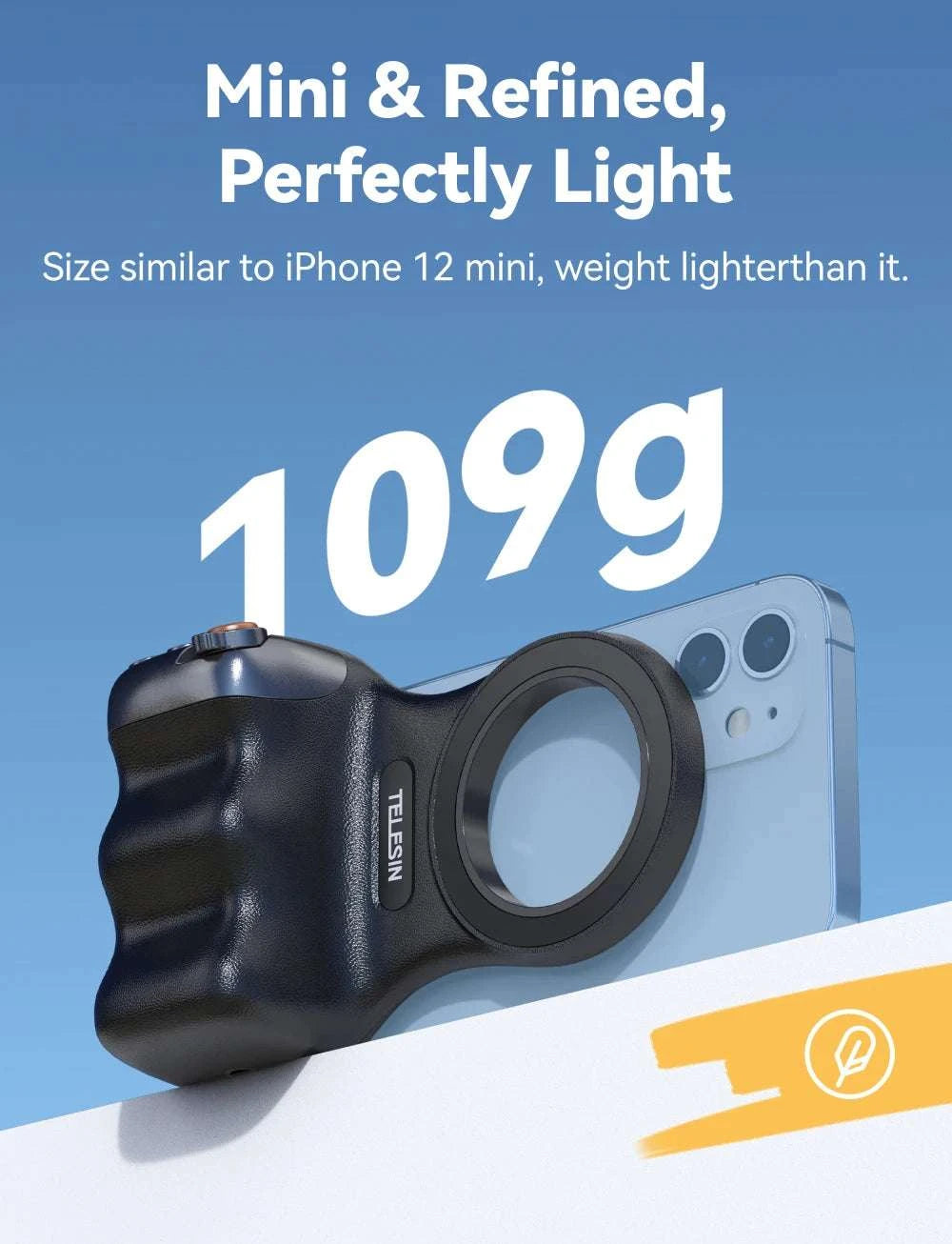 Magnetic Phone Camera Grip with Remote & Bluetooth Control-White No light / United States