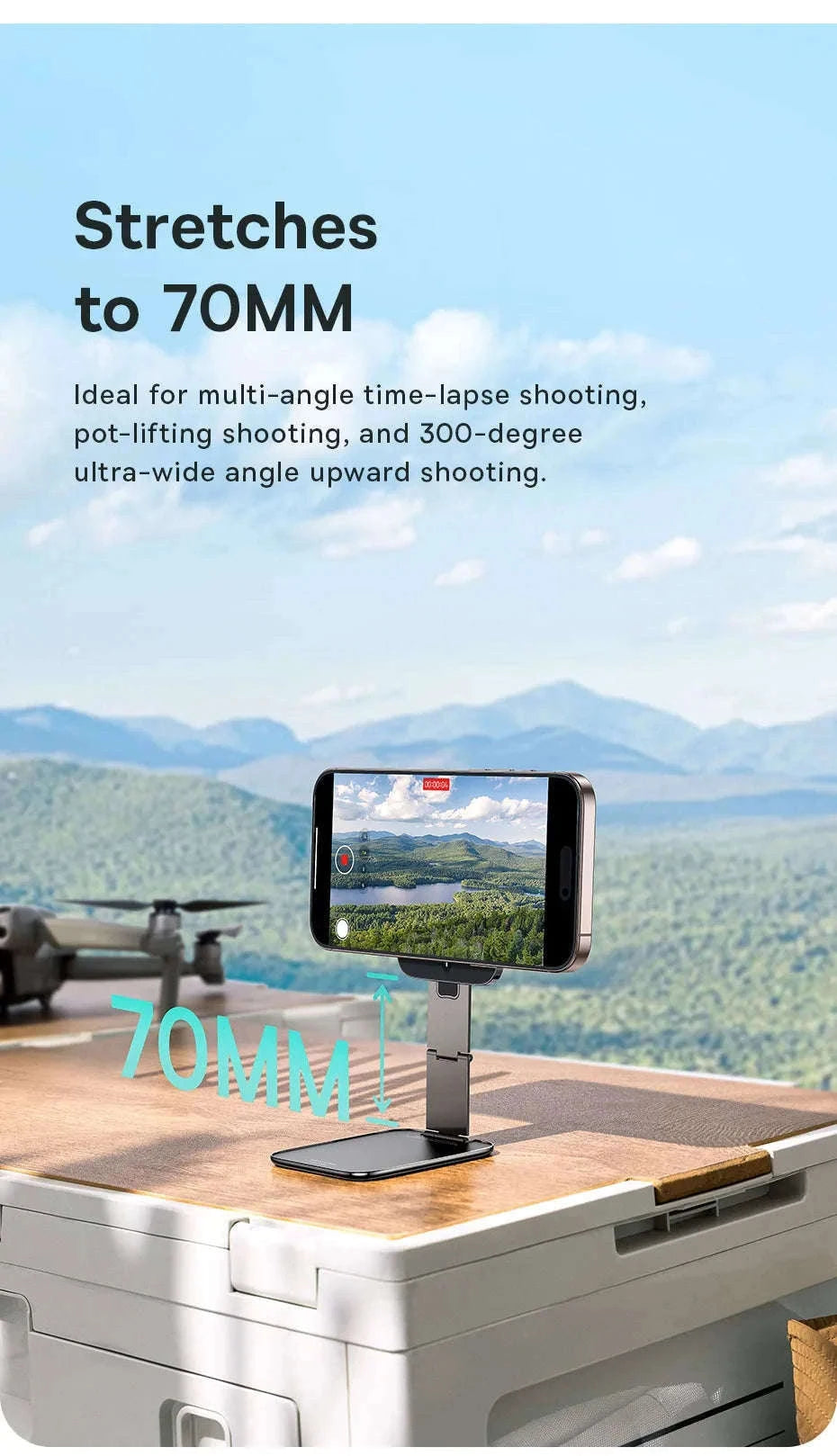 Magnetic Phone Holder Stand for iPhone 12–16 Foldable 360° Mount-black