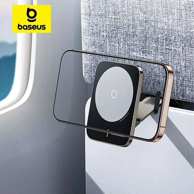 Magnetic Phone Holder Stand for iPhone 12–16 Foldable 360° Mount-black
