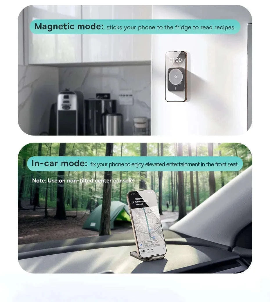 Magnetic Phone Holder Stand for iPhone 12–16 Foldable 360° Mount-black