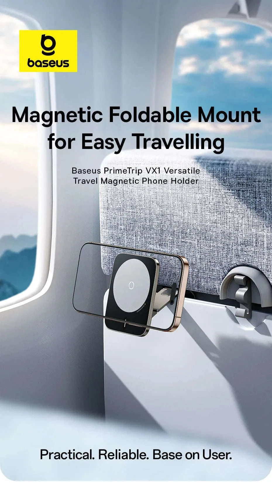 Magnetic Phone Holder Stand for iPhone 12–16 Foldable 360° Mount-black
