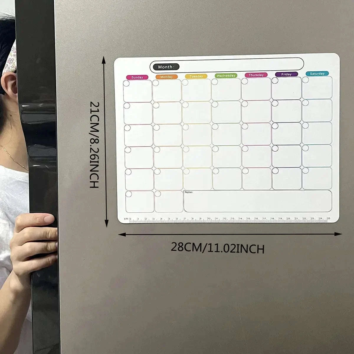 Magnetic Planner Fridge Magnets – Monthly & Weekly Dry-Erase Organization-Yellow