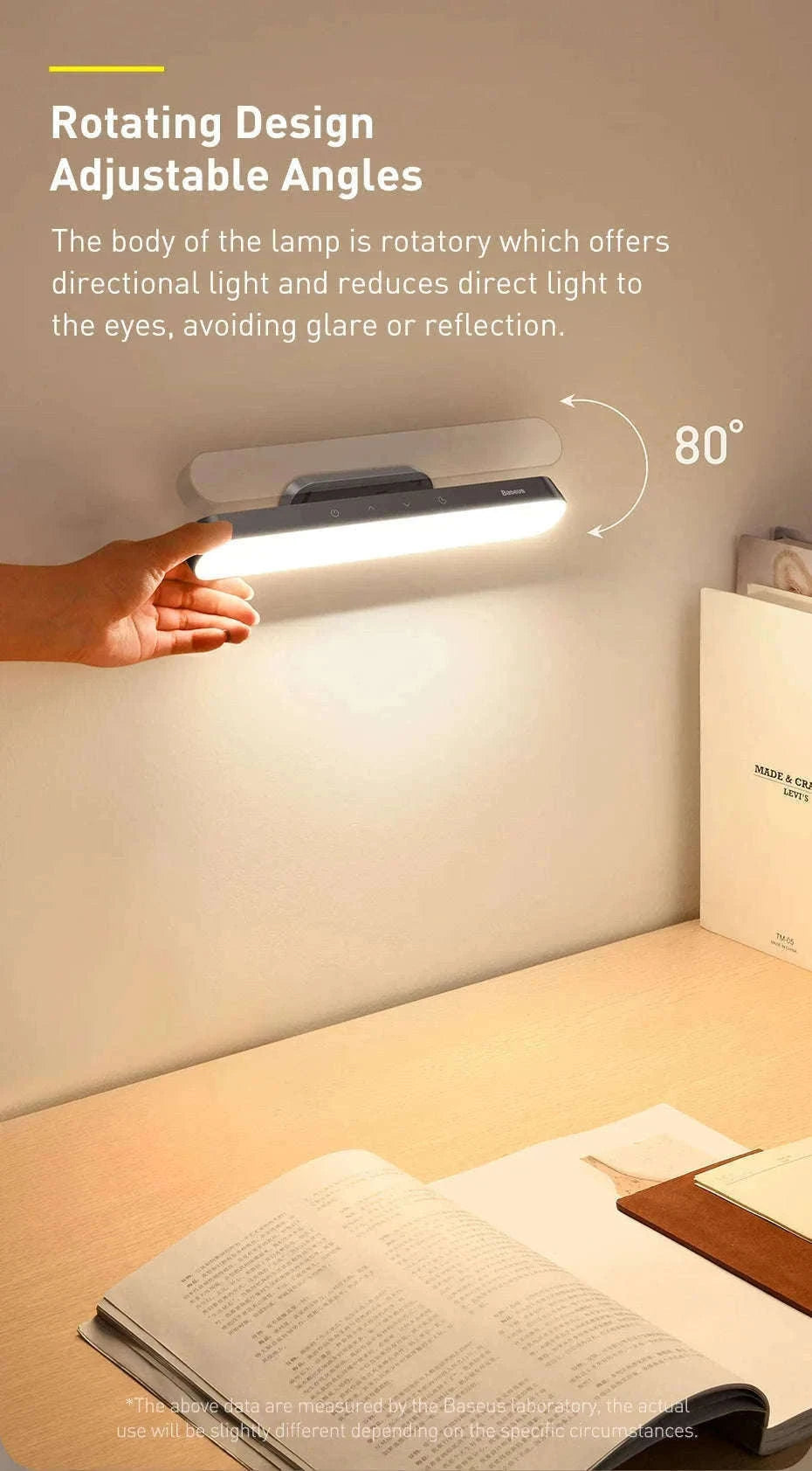 Magnetic Rechargeable LED Desk Light with Stepless Dimming-White