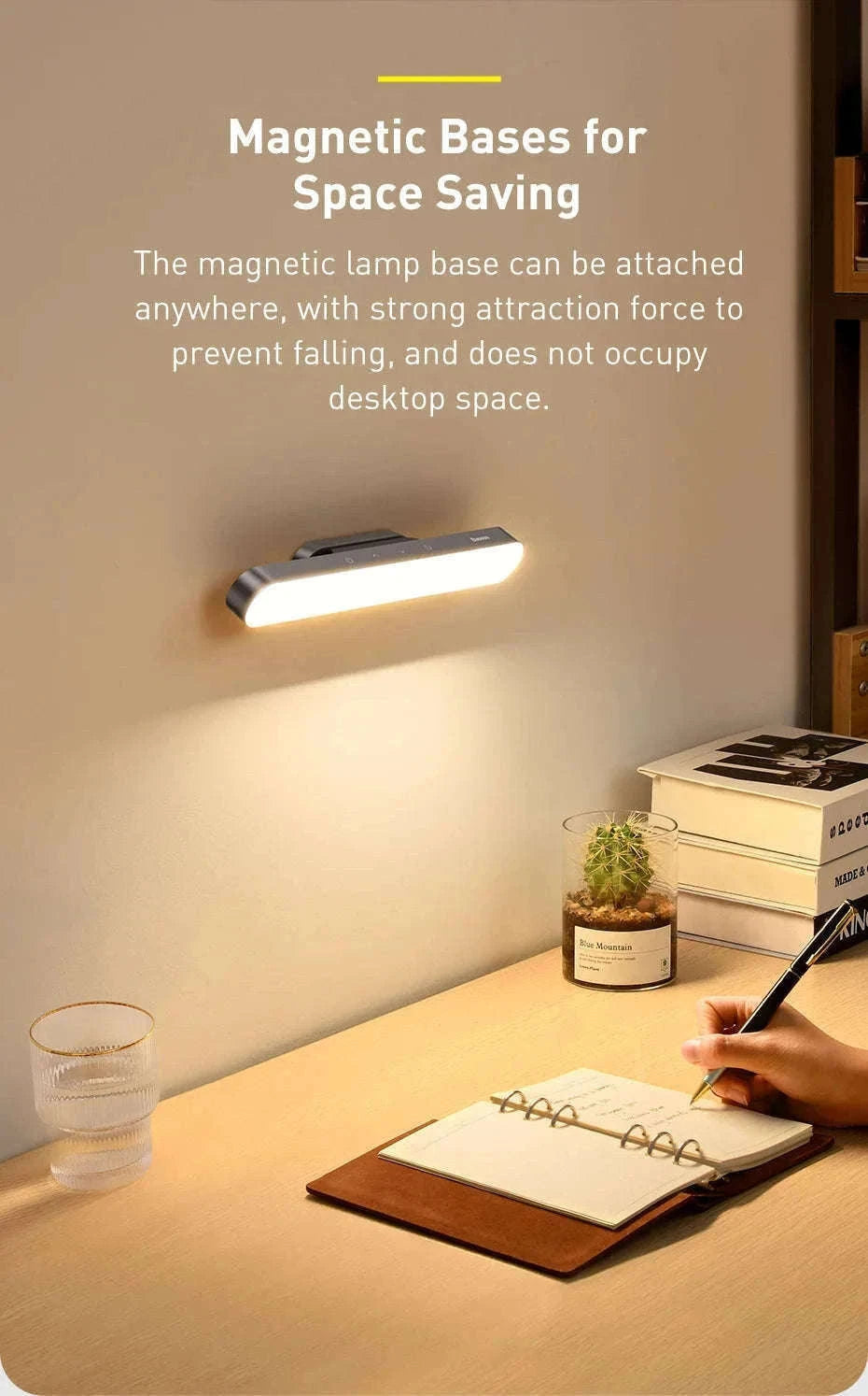 Magnetic Rechargeable LED Desk Light with Stepless Dimming-White