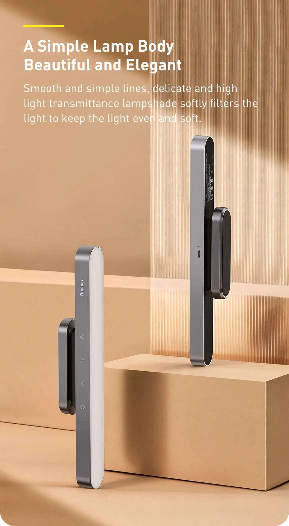 Magnetic Rechargeable LED Desk Light with Stepless Dimming-White