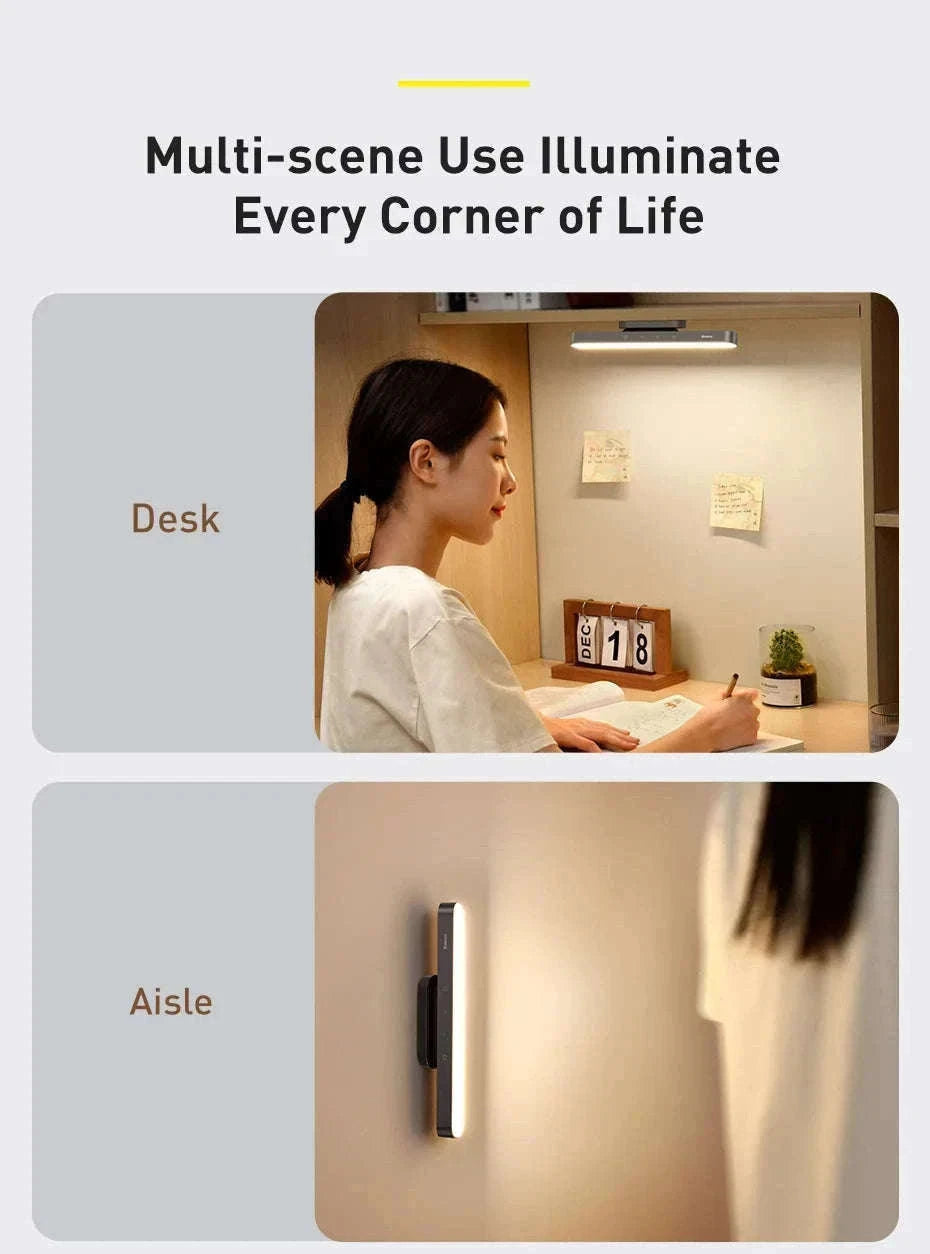 Magnetic Rechargeable LED Desk Light with Stepless Dimming-White