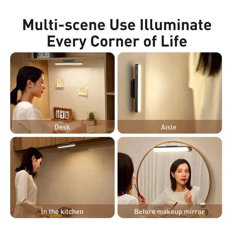 Magnetic Rechargeable LED Desk Light with Stepless Dimming-White